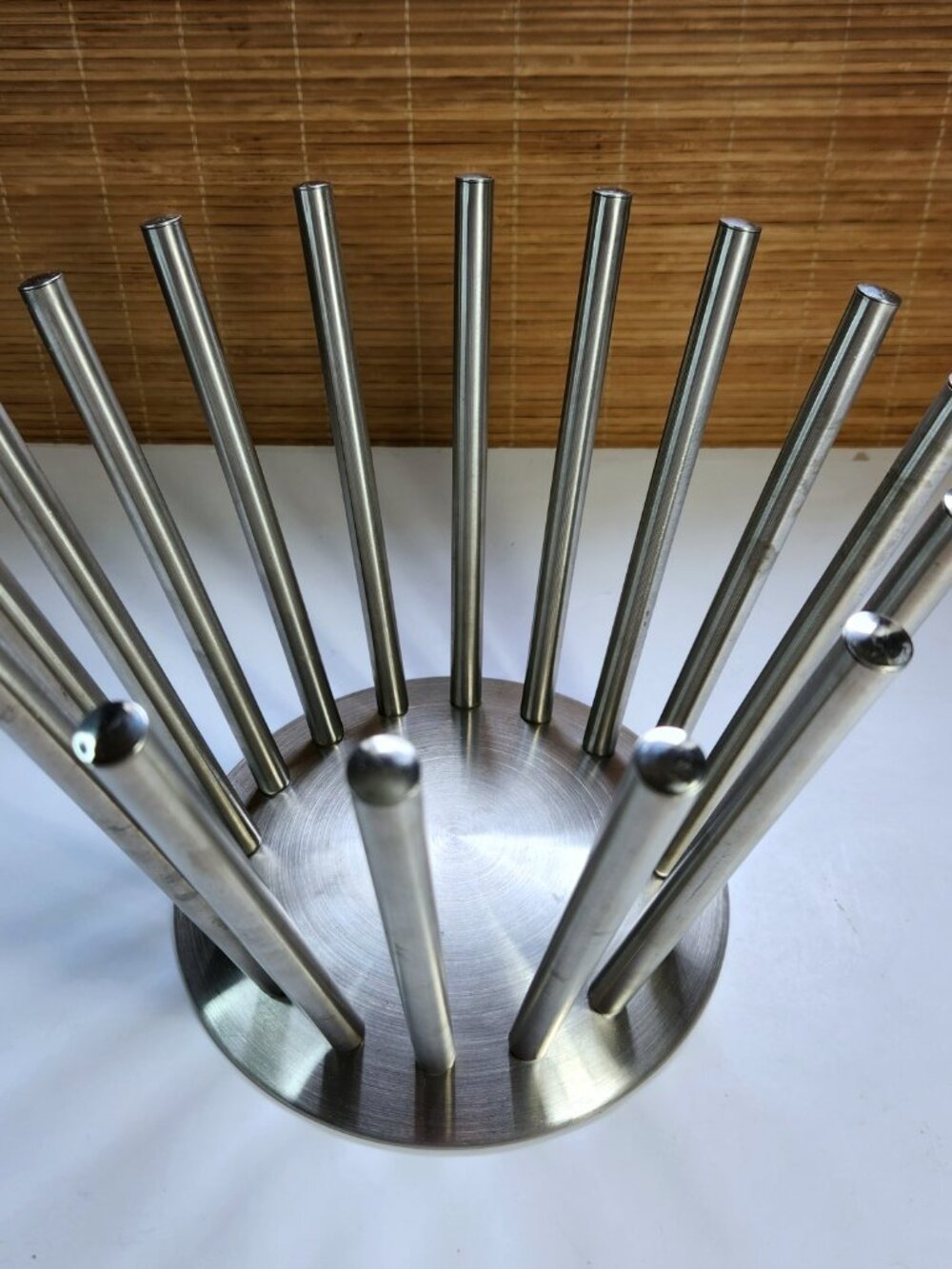 Modern Metal Fruit Bowl Brushed Steel Centerpiece 10.5” Minimalist Home Decor